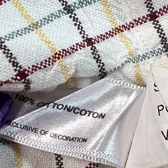 Cutter & Buck Mens Button Down Shirt XL Long Sleeve White Yellow Purple Check - Picture 9 of 9